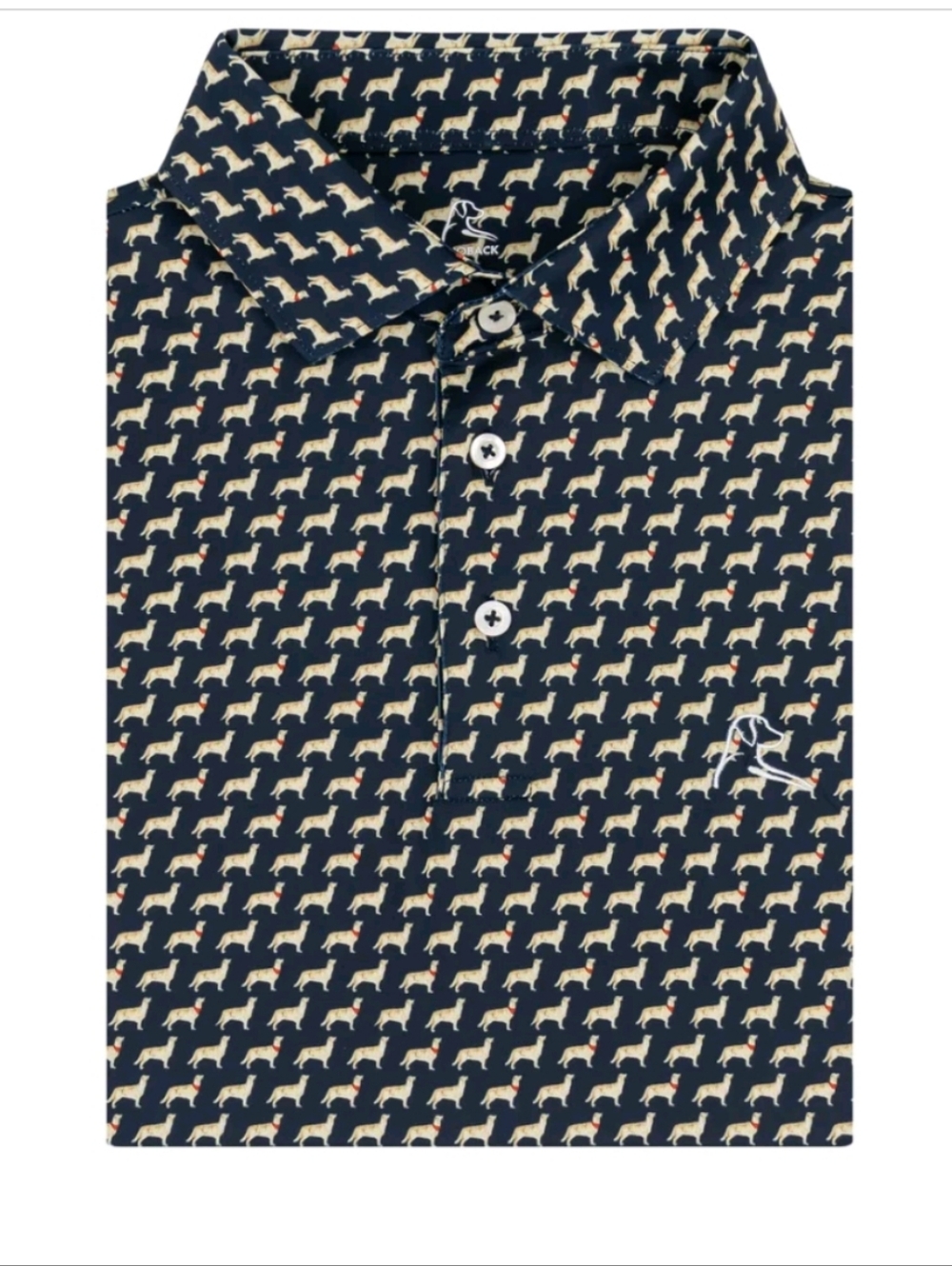 Rhoback the Golden Retriever Men's Short Sleeve Performance Polo XL